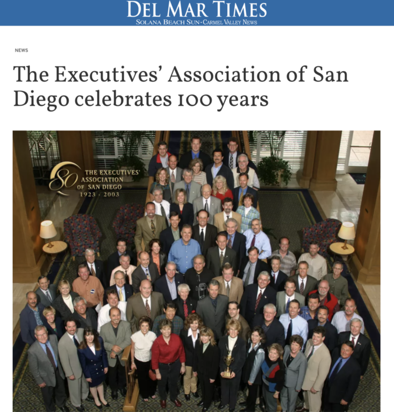 Del Mar Times: The Executives’ Association of San Diego celebrates 100 years