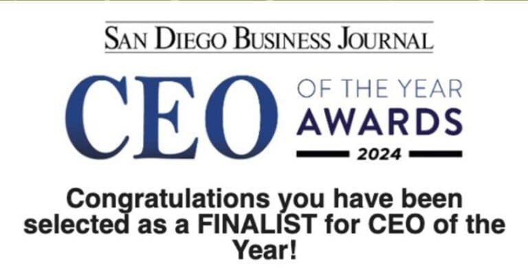 The Executive Association of San Diego is proud to announce that Sanjiv Prabhakaran, President and  CEO, has been recognized as a finalist for the prestigious CEO of the Year award by the San Diego Business Journal (SDBJ).